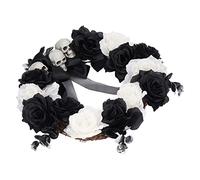 Halloween Couronne Fantôme Porte Maison Décalcomanie Tête de Mort Bois Mort pour Décor de Maison Hantée Couronnes de Roses
