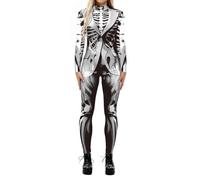 Halloween Cours D écriture Basés sur L Histoire Médiévale Costume de Cosplay décontracté à imprimé numérique pour Femmes, Combinaison Moulante Manches Longues Bakugou Katsuki(Light Gris,M)