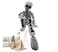 Halloween Coussin Squelette Complet - Oreiller Décoratif Squelette Corporel Complet,Décoration Gothique Peluche Douce pour Canapé Chambre Salon Appartement Ferme