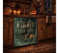 Halloween Couvercle magnétique pour lave-vaisselle 3D Illusion 58,5 x 66 cm | Design illusion 3D, dos magnétique complet, imperméable et résistant aux coupures, cacher les rayures
