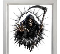 Halloween Cracked Glass Spooky Illusion Effect Witch Ghost Ornament | Window Pumpkin Cling Halloween Decoration For Living Room Haunted House Bedroom Photography