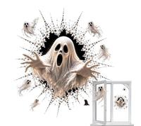 Halloween Cracked Glass Spooky Illusion Effect Witch Ghost Ornament | Window Pumpkin Cling Halloween Decoration For Living Room Haunted House Bedroom Photography