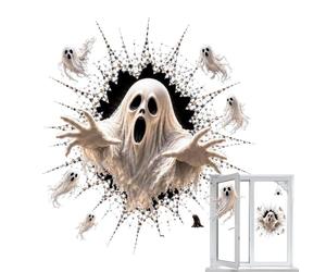 Halloween Cracked Glass Spooky Illusion Effect Witch Ghost Ornament | Window Pumpkin Cling Halloween Decoration For Living Room Haunted House Bedroom Photography