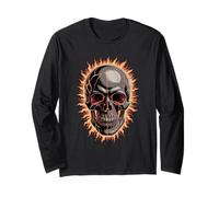 Halloween Crâne Flamboiement Soleil Saison Effrayante Manche Longue