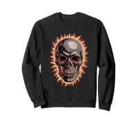 Halloween Crâne Flamboiement Soleil Saison Effrayante Sweatshirt