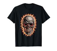 Halloween Crâne Flamboiement Soleil Saison Effrayante T-Shirt