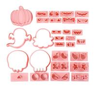 Halloween Cuisson - Pochoirs de biscuits réutilisables, ensemble de décoration de gâteaux | Safe Kitchen Gadget Birthday Kids Home Holiday Thanksgiving, Scène d'activités de fête