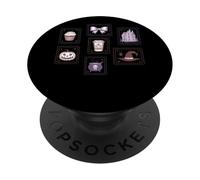 Halloween Cupcake Citrouille Maison hantée Sorcière PopSockets PopGrip Adhésif