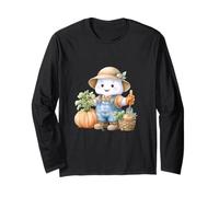 Halloween Cute Ghost Gardening Plant Graphic Spooky Season Manche Longue