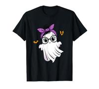 Halloween Cute Ghost Girl Eyeglasses Ghost Woman Glasses T-Shirt Graphique avec Valeur