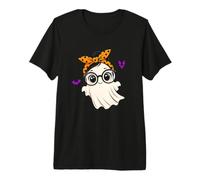 Halloween Cute Ghost Girl Eyeglasses Ghost Woman Glasses T-Shirt Haut de Gamme