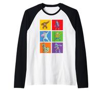 Halloween Dabbing Squelette Sorcière Et Monstres Dab Danse Pose Manche Raglan