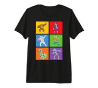 Halloween Dabbing Squelette Sorcière Et Monstres Dab Danse Pose T-Shirt Haut de Gamme