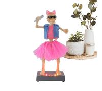 Halloween Dancing Squelette - Figurine de squelette électrique, 37 cm Light Up Dancing Skull Décoration, Animated Halloween Desk Figure for Home Office Bookshelf and Seasonal Displays | Kids Teens