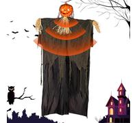 Halloween Dangling Ghost - Pumpkin Head Halloween Decoration Party Supplies | Ghost Sound for Halloween Party Supplies, Patio Outdoor, Indoor Parties, Bar Decorations, Haunted Houses, Lawn, Garden,