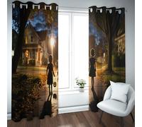 Halloween Dark Rideau occultant pour la décoration de la Chambre des Adolescents Classic Traditions Trick Or Treat Traitements de fenêtre à Isolation Thermique 2X B140 x H300 cm