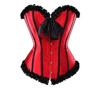 Halloween Débardeur Long Grande Taille sous-vêtements Gainants avec Fermeture à Boutons pour Une Tenue décontractée et de fête, idéal Toutes, Parfait être associé Haute Maillot(Rouge,5XL)