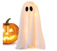 Halloween Decor, Light Up Ornament, Compact Portable Whimsical Ghost Glowing Scary Display Piece with LED Feature, Indoor Decoration for Party, Bedroom, Home and Haunted Setup