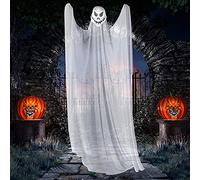 Halloween Decoration,3.3 * 2 M Blanc Squelettes Gaze Spooky, Halloween Fantôme Hanging Horreur Accessoires, pour Décoration de Fête d'halloween Fantôme à Suspendre pour Maison, Cour