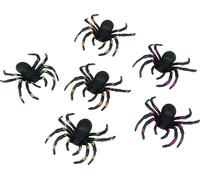 Halloween Décoration araignée Scintillante Animaux Effrayant Décoration Fête Surprise Araignée Moments de choc Effets réalistes Accessoire indispensable Célébration, Couleur : Noir