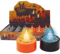 Halloween Décoration Bougies chauffe-plat Citrouille Araignée Noir Orange Lampes d'ambiance Effrayant Fête Accessoires Humeur Automne Déco, Couleur : Noir
