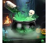 Halloween Decoration Chaudron Magique, Chaudron Sorciere DéCorations D'Halloween D'IntéRieur, Avec Bouteilles De Potion Magique Flottantes Avec Brumisateur Led, DéCoration FêTe Pourla Maison,Table (B)