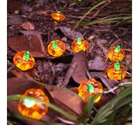 Halloween Décoration Citrouille Guirlandes lumineuses, 2M LED Décoration citrouille suspendue fonctionnant sur piles Lampe à suspendre pour fête Bar Jardin