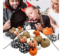 Halloween DéCoration Décorations d'automne de citrouille 8/16 pièces décorative en fausses citrouilles artificielles pour Halloween automne Festival décor de Table à la maison Idée (B, One Size)