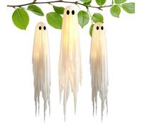 Halloween Decoration Flying Ghost - 3-Piece Large Lighted Floating Ghosts | Quick & Easy Pre-Assembled Setup - Comes Ready To Straight Out Of The Box With Built-in Suspension Loops