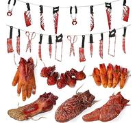 Halloween Decoration Horreur Deco Interieur Décoration Kit Exterieur Squelette Decore Faux Sang Blood Couteau Accessoire Enfant Scream Toile De Fond Sachet Haloween Jouet Sac Un terrible Ensemble