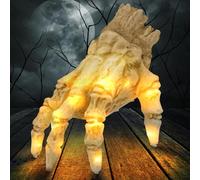 Halloween Decoration Main Rampante, Main D'Halloween Avec Son Et Automatisation, Mains D'Animatronique Rampante Avec LumièRe Led,Avec Capteur Activé Par Le Son Et Le Toucher,Pour DéCoration D'Hal (B)