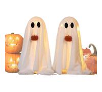 Halloween Decorations Ghost, Lighted Ghost Decor, Party Table Ornaments, Sturdy Indoor Outdoor Lawn Props, 2 Pieces Home Decoration for Garden Kitchen Bookshelf Fireplace Display