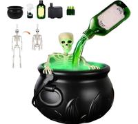 Halloween Decorations Indoor,Cauldron Halloween Decor with Magic Floating Potion Bottles and Atomizer,Witches Cauldrons Party Decoration for Home Kitchen Table (Big)
