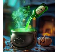 Halloween Decorations Indoor - Cauldron Halloween Decor with Magic Floating Potion Bottles and Diffuser, DIY Floating Potion Black Plastic Witches Bowl Set, Hocus Pocus Party Decor for Home Mantel