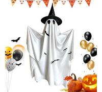 Halloween Decorations Outdoor Ghost - 59Inch Ghost Standing with Witch Hat | Large Scary Standing Halloween Decorations Outdoor Ghosts for Home Front Door Patio Lawn Yard Fall Holiday
