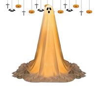 Halloween Decorations Outdoor Ghost, Spooky Light-Up Yard Figure, Adjustable Glowing Lawn Ornament, Scary Standing Prop with Stakes, Haunted Display Feature for Porch Front Yard Garden Home Events