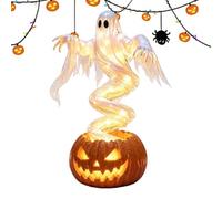 Halloween Decorations Rising from Pumpkin Light Up Swirling Ghost