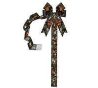 Halloween Decorative Bow - Spooky Seasonal Party Display Sash Decor | Halloween Accent Bows for Farmhouse Apartment Haunted House Cabinets Cupboard Closet Front Door Porch