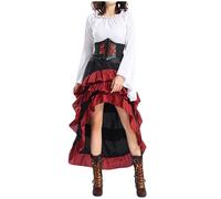 Halloween Deguisement Costume d'Halloween médiéval océan allant Corset feuille longue robe Costume de Cosplay Mon Héros Académique Cosplay Costume Bnha Anime Cosplay Tenues Ensemble Complet (White, S)