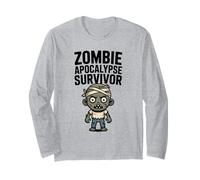 Halloween d'horreur drôle pour Un survivant de l'apocalypse Zombie Manche Longue