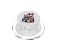 Halloween Dia de Los Muertos Sugar Skull Squelette Chiens & Chat PopSockets PopGrip pour MagSafe