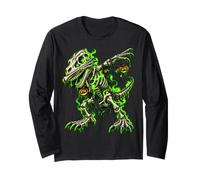 Halloween Dinosaur Skeleton Scary Pumpkin Monster Manche Longue