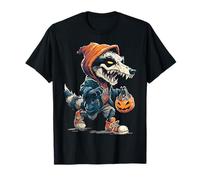 Halloween Dinosaure Tenir Bonbons Tête de Mort Halloween T-Shirt