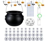 Halloween Disco Cauldron Candy Holder Light Up Witch Party Decor Set
