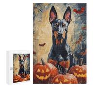 Halloween Doberman Pumpkin Art Print Puzzle 1000 Pièces Educa Jouet en Bois Cadeau Unique Décoration Intérieure Jeu Éducatif Challenge Toy Adultes Et Enfants À Partir De 14 Ans 1000 PCS