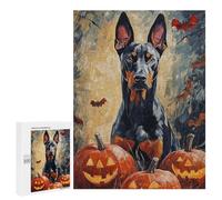 Halloween Doberman Pumpkin Art Print Puzzle 500 Pièces Educa Jouet en Bois Cadeau Unique Décoration Intérieure Jeu Éducatif Challenge Toy Adultes Et Enfants À Partir De 14 Ans 500 PCS