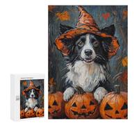 Halloween Dog Art Print Puzzle 1000 Pièces Educa Jouet en Bois Cadeau Unique Décoration Intérieure Jeu Éducatif Challenge Toy Adultes Et Enfants À Partir De 14 Ans 300 PCS