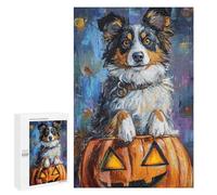 Halloween Dog Pumpkin Painting Puzzle 1000 Pièces Educa Jouet en Bois Cadeau Unique Décoration Intérieure Jeu Éducatif Challenge Toy Adultes Et Enfants À Partir De 14 Ans 1000 PCS