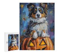Halloween Dog Pumpkin Painting Puzzle 1000 Pièces Educa Jouet en Bois Cadeau Unique Décoration Intérieure Jeu Éducatif Challenge Toy Adultes Et Enfants À Partir De 14 Ans 500 PCS