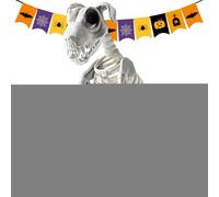 Halloween Dog Skeleton-Creepy Animal Skeleton Statue, décoration du crâne | Chien Assis en Plastique comme décoration de Maison hantée, Squelette de Chien réaliste pour Halloween, Jardin et Salon